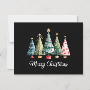 Invitation Magnétique Arbres de Noël drôles joyeux Ruban Santa Famille E