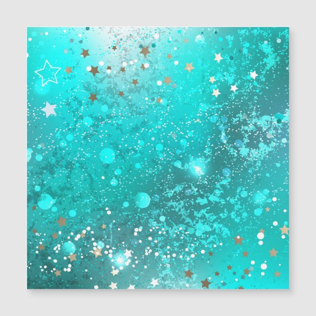 Invitation Magnétique Arrière - plan à huile Turquoise de la menthe (Devant)