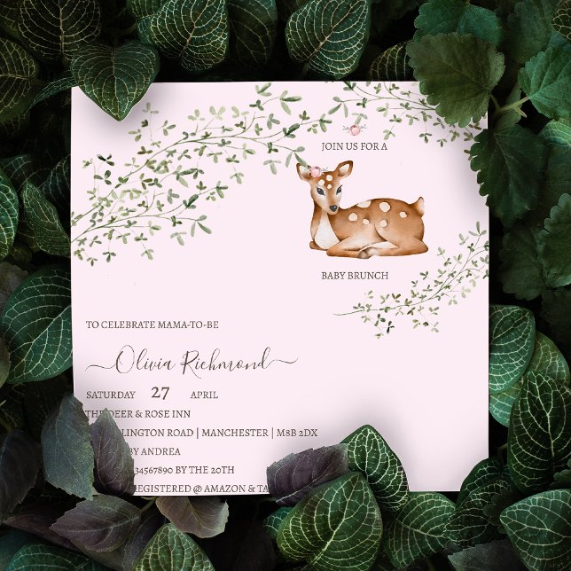 Invitation Magnétique Baby shower de cerfs de bois (Créateur téléchargé)