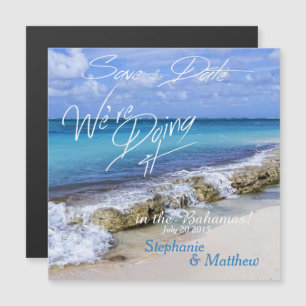 Invitation Magnétique BAHAMAS BEACH SHORE Wedding Enregistrer la date