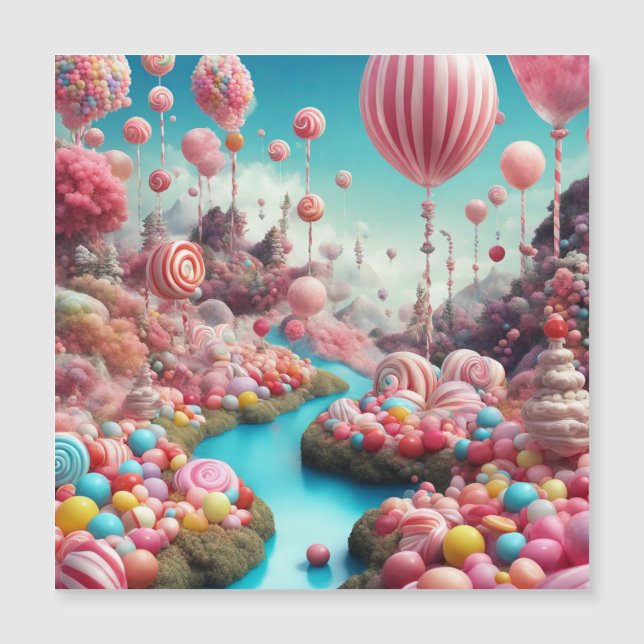 Invitation Magnétique Balloons Terrains de bonbons (Devant)