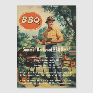 Invitation Magnétique BBQ vintage : Écran de cuisine Jardin classique