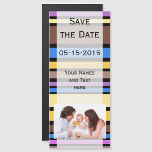 Invitation Magnétique BG Stripes couleur Motif VI + votre arrière - plan