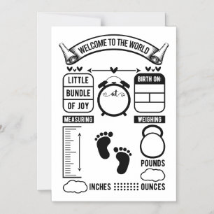 Invitation Magnétique Bienvenue dans l'annonce de naissance dans le mond