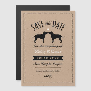 Invitation Magnétique Black Labrador Ramène un mariage Sauvez la date