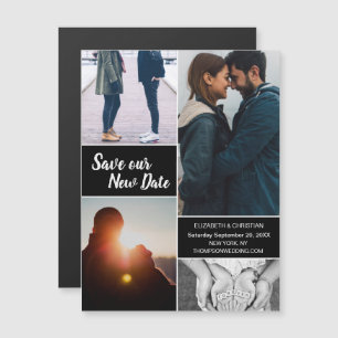 Invitation Magnétique Bleu Enregistrer notre nouvelle photo Modifier la 