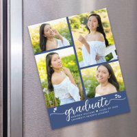 Bleu Graduation 4 Photo Script Coeurs Moderne Fill