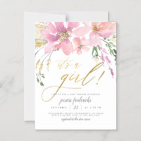 Blush Pink & Gold C'est une fille Baby shower flor