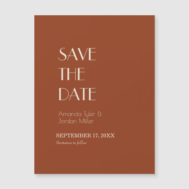 Invitation Magnétique Boho Deco d'automne | Rust Enregistrer l'aimant de (Devant)