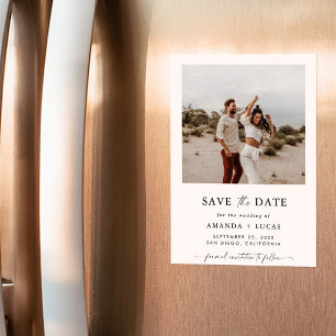 Invitation Magnétique Boho Save the Date, photo minimaliste Enregistrer 