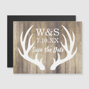 Invitation Magnétique Bois de la grange russe Plantations de cerfs blanc