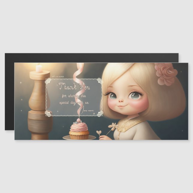 Invitation Magnétique Bonne fille anniversaire 01 (Devant / Derrière)