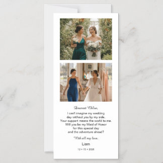 Invitation Magnétique Bridesmaid Photo Strip 2 Pictures Proposal 