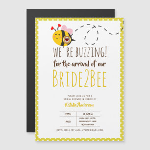 Invitation Magnétique BUZZING pour l'ARRIVÉE de BRIDE2BEE Fête des marié