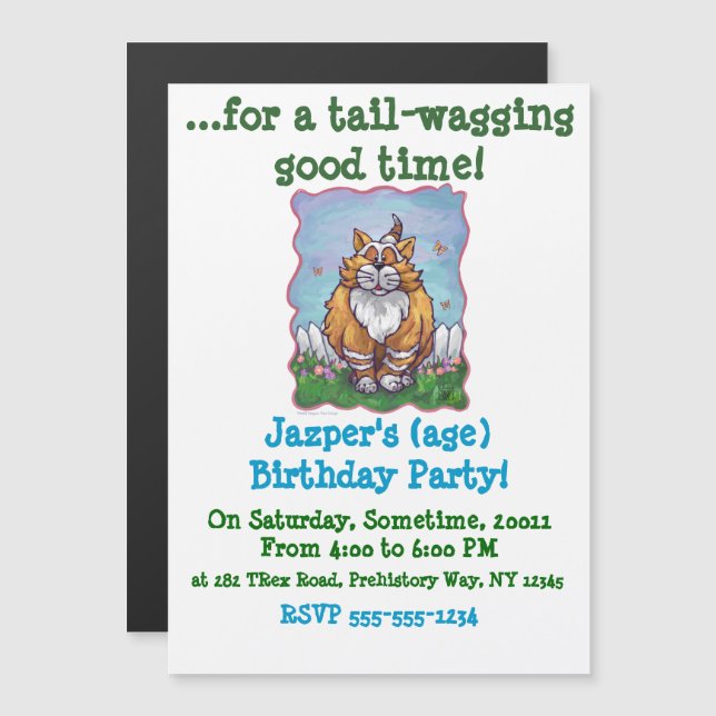 Invitation Magnétique Cadeaux et accessoires de chats de gingembre (Devant / Derrière)