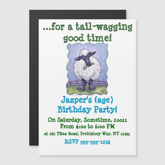 Invitation Magnétique Cadeaux et accessoires pour moutons (Devant / Derrière)