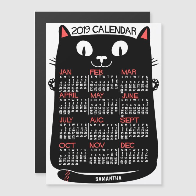 Invitation Magnétique Calendrier 2019 (Voir la description pour la nouve (Devant / Derrière)