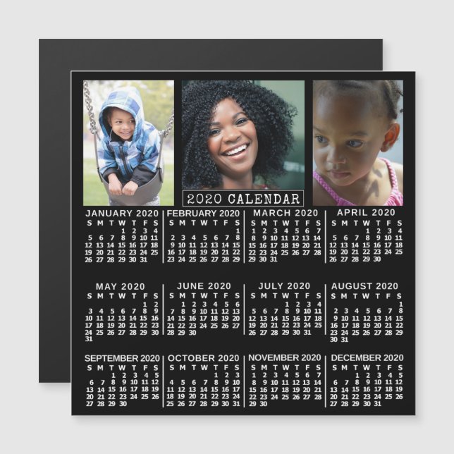 Invitation Magnétique Calendrier 2020 (Voir la description pour la nouve (Devant / Derrière)
