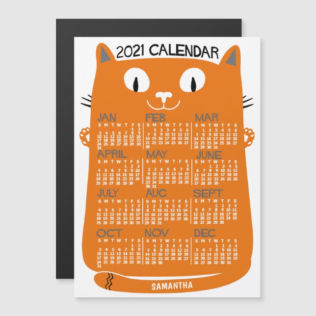 Invitation Magnétique Calendrier 2021 (Voir la description pour la nouve (Devant / Derrière)
