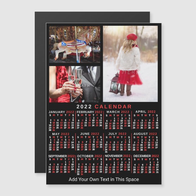 Invitation Magnétique Calendrier 2022 (Voir la description pour la nouve (Devant / Derrière)