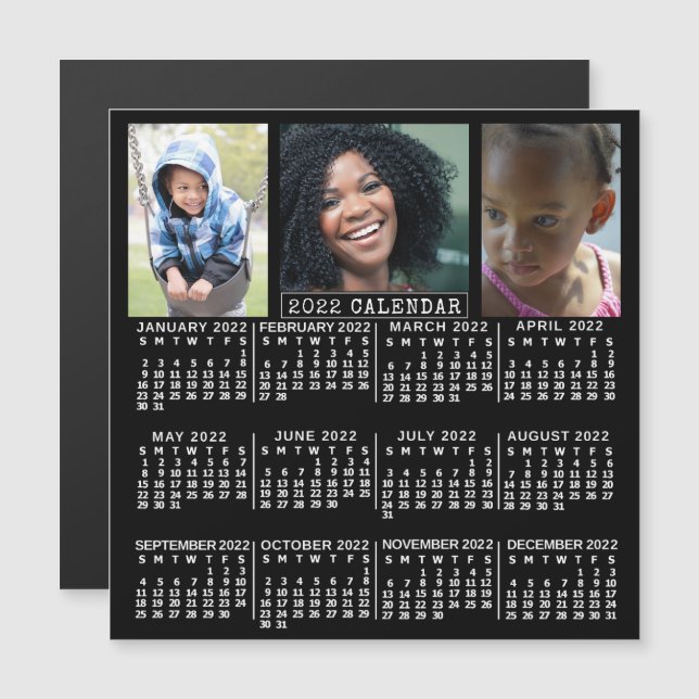 Invitation Magnétique Calendrier 2022 (Voir la description pour la nouve (Devant / Derrière)