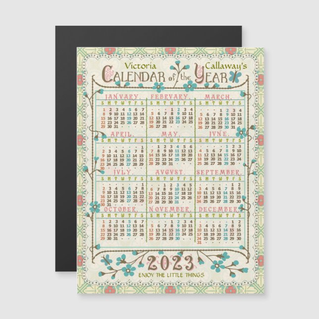 Invitation Magnétique Calendrier 2023 (Voir la description pour la versi (Devant / Derrière)