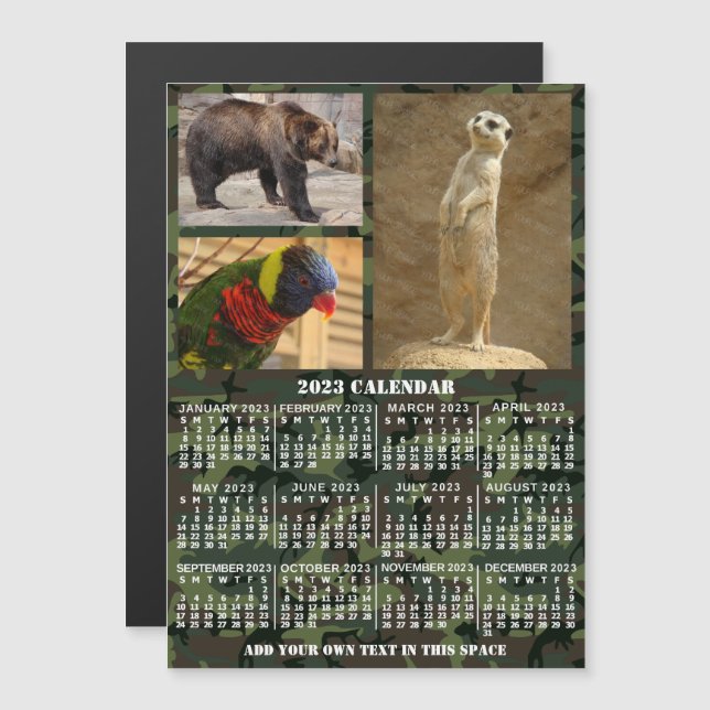 Invitation Magnétique Calendrier 2023 (Voir la description pour la versi (Devant / Derrière)