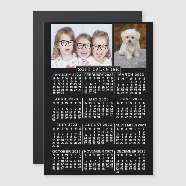 Invitation Magnétique Calendrier 2023 (Voir la description pour la versi (Devant / Derrière)