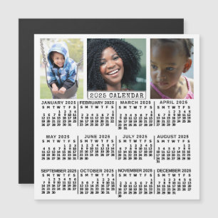 Invitation Magnétique Calendrier 2025 Année Blanc   3 Collage photo pers