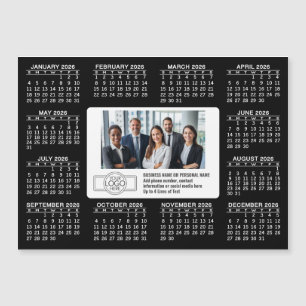 Invitation Magnétique Calendrier 2026 avec logo Contact Information Magn