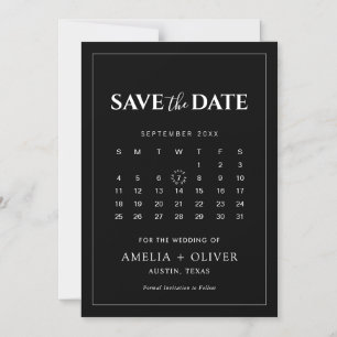 Invitation Magnétique Calendrier Magnetique Minimaliste Épargnez la Date