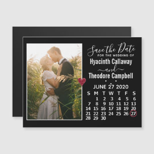 Invitation Magnétique Calendrier photo de sauvegarde de mariage juin 202
