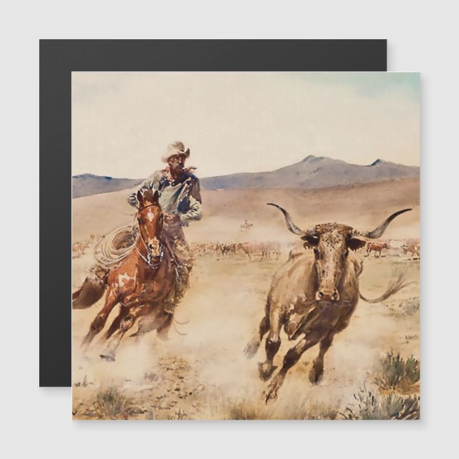 Invitation Magnétique "California Vaquero" par Edward Borein (Devant / Derrière)
