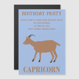 Invitation Magnétique Capricorne Star Signal Chèvre Personnalisé Anniver