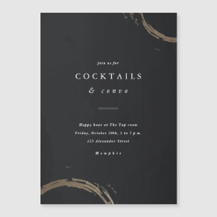 Invitation Magnétique Carton d'invitation à la soirée cocktail Golden Ri