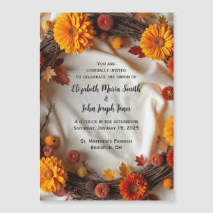 Invitation Magnétique Carton d'invitation magnétique Couronne de mariée