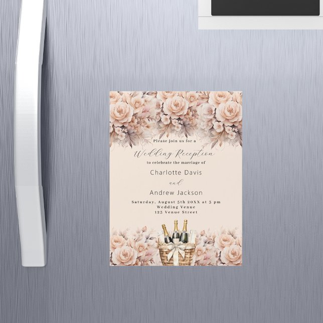 Invitation Magnétique Cave à vin de pêche crème réception de mariage de  (Créateur téléchargé)