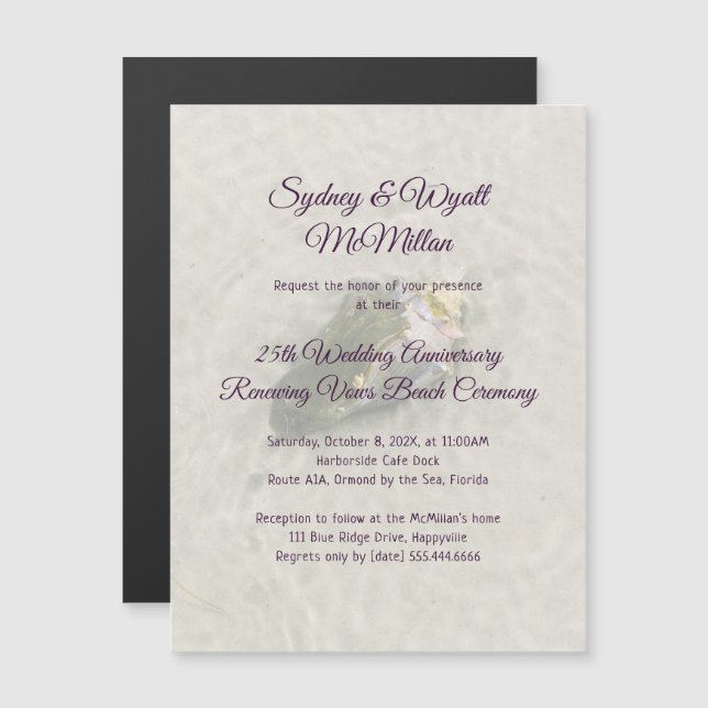 Invitation Magnétique Cérémonie d'anniversaire de vœux de mariage au coq (Devant / Derrière)