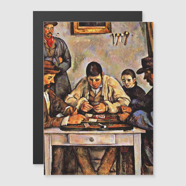 Invitation Magnétique Cezanne - Les Joueurs De Cartes, (Devant / Derrière)