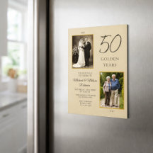 Champagne Gold 50e anniversaire Photo d'alors et d