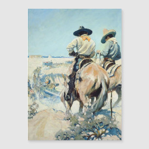 Invitation Magnétique Chariot de ravitaillement Western Art par NC Wyeth