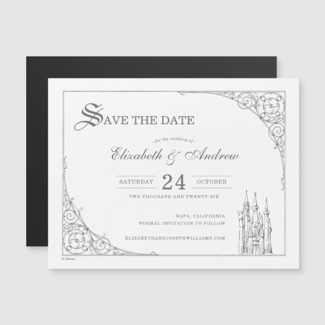 Invitation Magnétique Château de Cendrillon | Fairytale Enregistrer la d (Devant / Derrière)