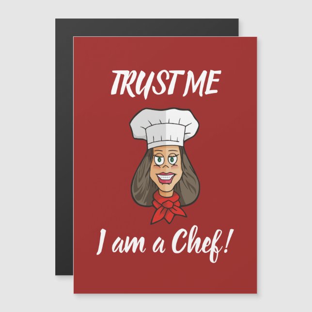 Invitation Magnétique Chef femme (Devant / Derrière)