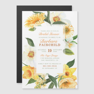 Invitation Magnétique Chic Jaune Daffodiles de printemps Fête des mariée