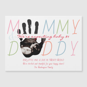 Invitation Magnétique Chic New Baby Sonogram Ultrasound Photo Grossesse