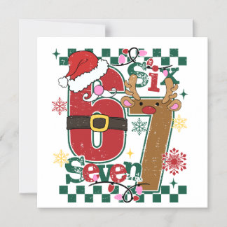 Invitation Magnétique Christmas Birthday Shirt 6 and 7 Years Old | Funny