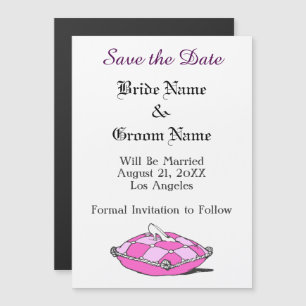 Invitation Magnétique Cinderella Slipper Custom Enregistrer l'aimant Dat