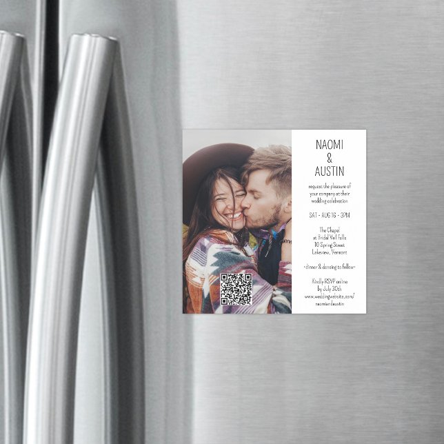 Invitation Magnétique Code QR Mariage tout-en-un simple photo (Créateur téléchargé)