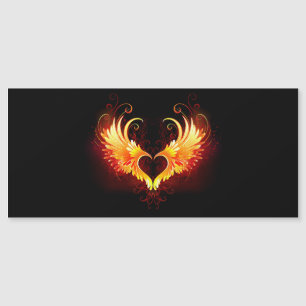 Invitation Magnétique Cœur d'ange de feu avec des ailes