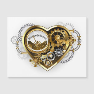 Invitation Magnétique Coeur vapeur avec un manomètre